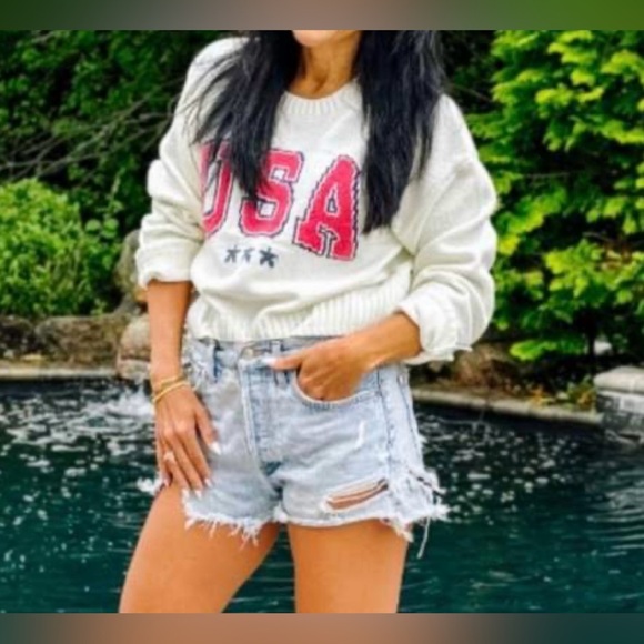 Grayson Threads  White USA Graphic Sweater - Off-White - Picture 3 of 15